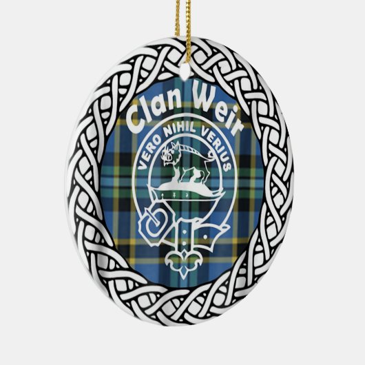 Scottish Clan Weir Tartan en Crest Keramisch Ornament (Rechts)
