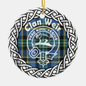Scottish Clan Weir Tartan en Crest Keramisch Ornament (Voorkant)