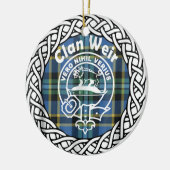 Scottish Clan Weir Tartan en Crest Keramisch Ornament (Links)