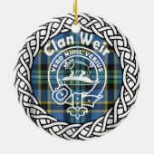 Scottish Clan Weir Tartan en Crest Keramisch Ornament (Achterkant)