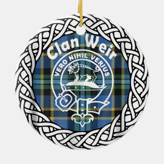 Scottish Clan Weir Tartan en Crest Keramisch Ornament (Achterkant)