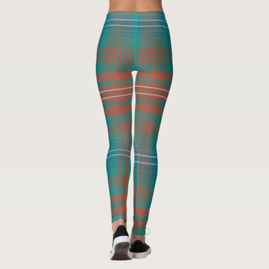 Scottish Clan Wilson Tartan Green Blue Pset Leggings (Achterkant)