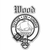 Scottish Clan Wood Crest Badge Large Sticker (Voorkant)