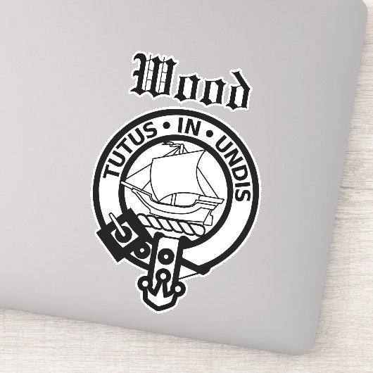 Scottish Clan Wood Crest Badge Large Sticker (Detail)