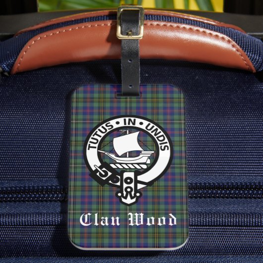 Scottish Clan Wood Crest & Tartan Bagagelabel (Voorkant Insitu 2)