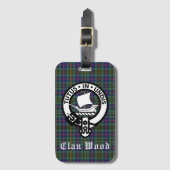 Scottish Clan Wood Crest & Tartan Bagagelabel (Voorkant (verticaal))