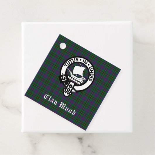 Scottish Clan Wood Crest & Tartan Bedankjes Labels (In situ)