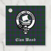 Scottish Clan Wood Crest & Tartan Bedankjes Labels (Voorkant)