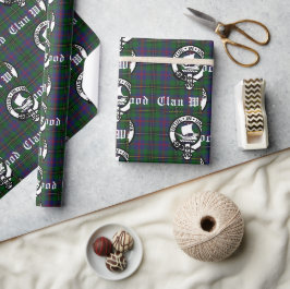 Scottish Clan Wood Crest & Tartan Cadeaupapier