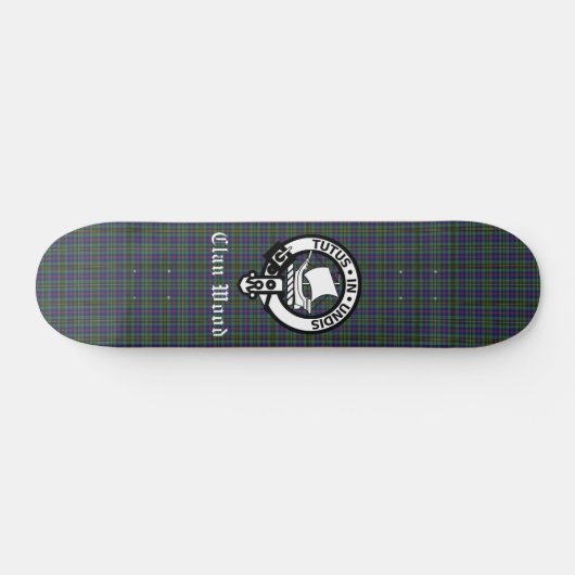 Scottish Clan Wood Crest & Tartan Custom Persoonlijk Skateboard (Horizontaal)