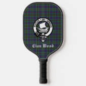 Scottish Clan Wood Crest & Tartan Custom Pickleball Paddle (Voorkant)