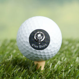 Scottish Clan Wood Crest & Tartan Golfballen
