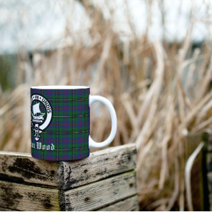 Scottish Clan Wood Crest & Tartan Koffiemok