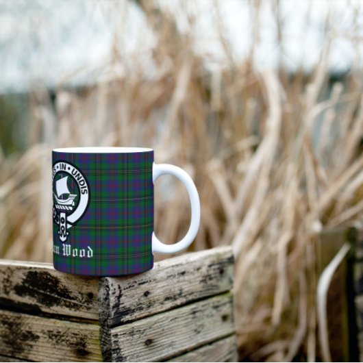 Scottish Clan Wood Crest & Tartan Koffiemok