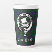Scottish Clan Wood Crest & Tartan Latte Mok (Voorkant)