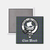 Scottish Clan Wood Crest & Tartan Magneet (Voorkant / Achterkant)