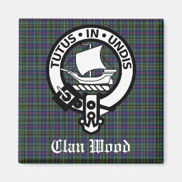 Scottish Clan Wood Crest & Tartan Magneet