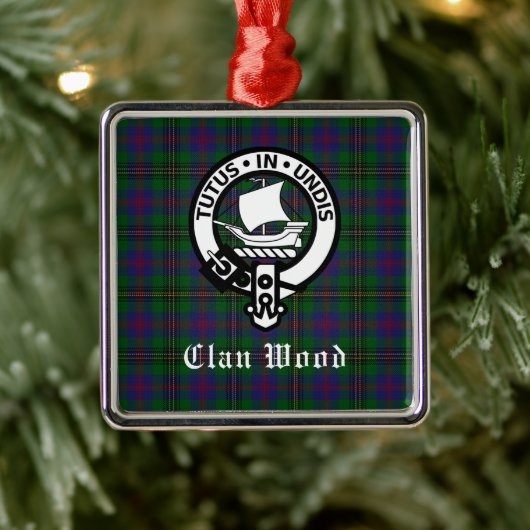 Scottish Clan Wood Crest & Tartan Metalen Ornament (Boom)