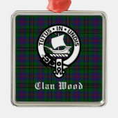 Scottish Clan Wood Crest & Tartan Metalen Ornament (Voorkant)