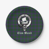Scottish Clan Wood Crest & Tartan Papieren Bordje (Voorkant)
