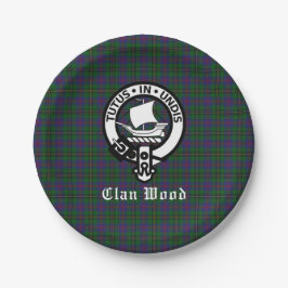 Scottish Clan Wood Crest & Tartan Papieren Bordje