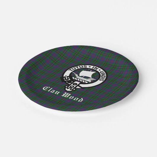 Scottish Clan Wood Crest & Tartan Papieren Bordje (Gekanteld)