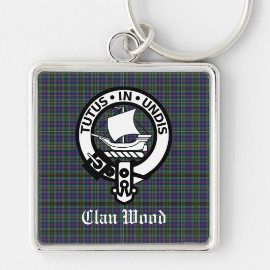 Scottish Clan Wood Crest & Tartan Sleutelhanger (Voorkant)