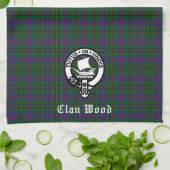Scottish Clan Wood Crest & Tartan Theedoek (Gevouwen)