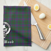 Scottish Clan Wood Crest & Tartan Theedoek (Quarter Fold)