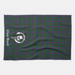 Scottish Clan Wood Crest & Tartan Theedoek