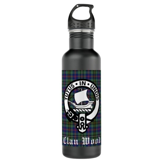 Scottish Clan Wood Crest & Tartan Waterfles (Voorkant)