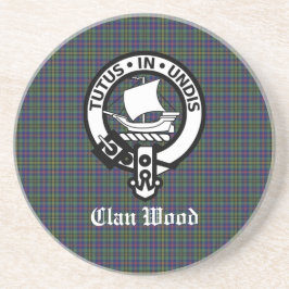 Scottish Clan Wood Crest & Tartan Zandsteen Onderzetter