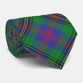 Scottish Clan Wood Green en Blue Tartan Stropdas (Opgerold)