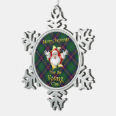 Scottish Clan Young met Kerstmis Tin Sneeuwvlok Ornament (Rechts)