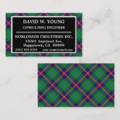 Scottish Clan Young Tartan Pset Visitekaartje (Voorkant / Achterkant)