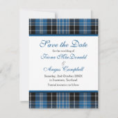 Scottish Clark Tartan Wedding Save the Date Kaart (Voorkant)