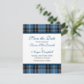 Scottish Clark Tartan Wedding Save the Date Kaart (Staand voorkant)