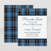 Scottish Clark Tartan Wedding Save the Date Kaart (Voorkant / Achterkant)