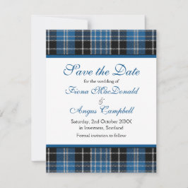 Scottish Clark Tartan Wedding Save the Date Kaart