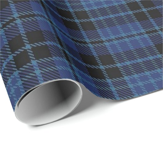Scottish Clergy Blue White Tartan Pset Cadeaupapier (Rol Hoek)