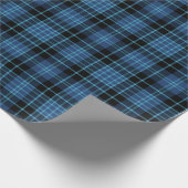 Scottish Clergy Tartan Blue en Black Pset Cadeaupapier (Hoek)
