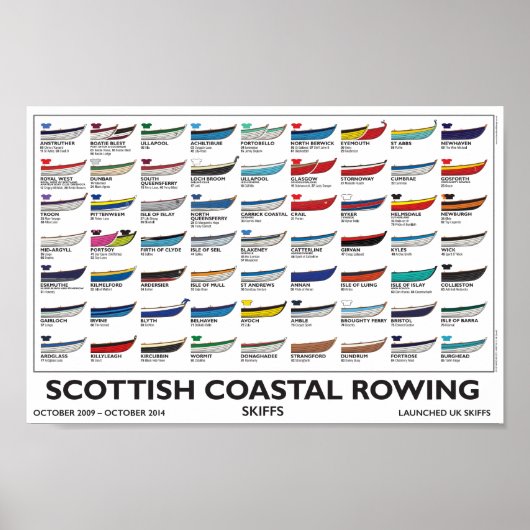 Scottish Coastal Rowing Poster (A4), 5 jaar v4 (Voorkant)