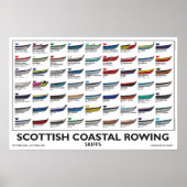 Scottish Coastal Rowing Poster - Skiffs, 5 jaar v4 (Voorkant)