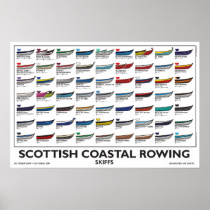 Scottish Coastal Rowing Poster - Skiffs, 5 jaar v4