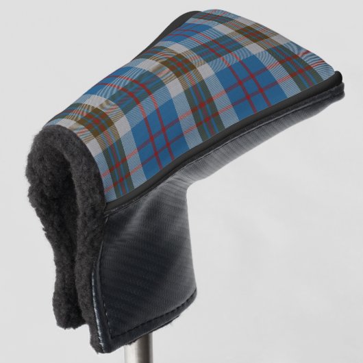 Scottish Colors Clan Thompson Blue en Gray Tartan Golfheadcover (3/4 voorkant)