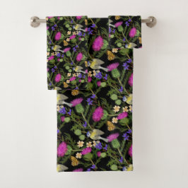 Scottish Cottcore Thistle Pattern Bad Handdoek