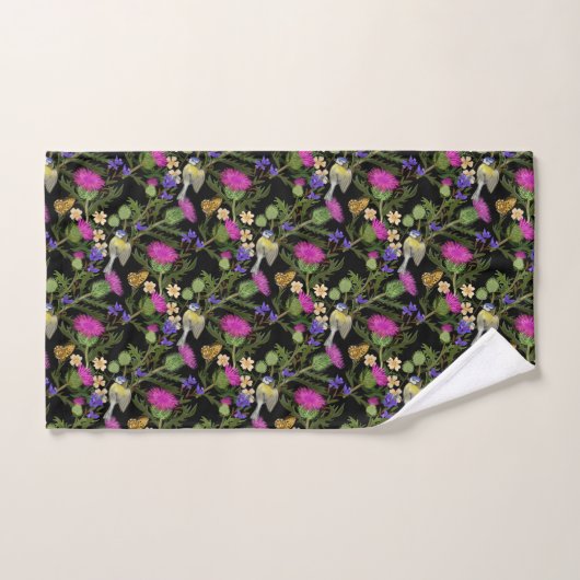 Scottish Cottcore Thistle Pattern Bad Handdoek (Handdoek)