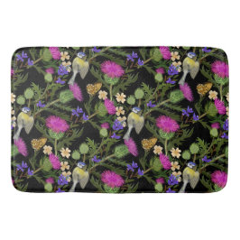 Scottish Cottcore Thistle Pattern Bath Mat