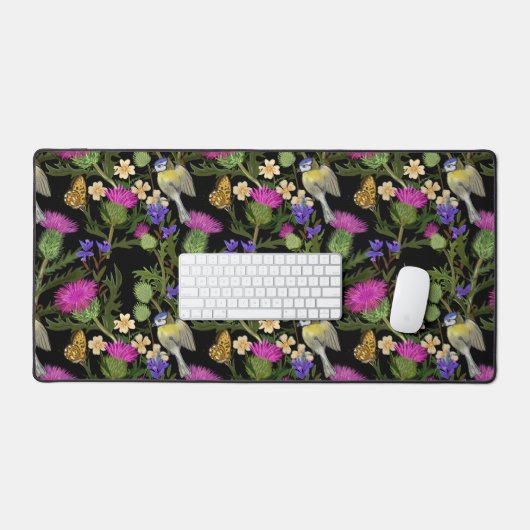 Scottish Cottcore Thistle Pattern Bath Mat (Keyboard & Muis)