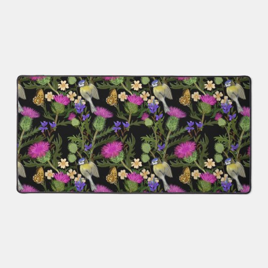 Scottish Cottcore Thistle Pattern Bath Mat (Voorkant)